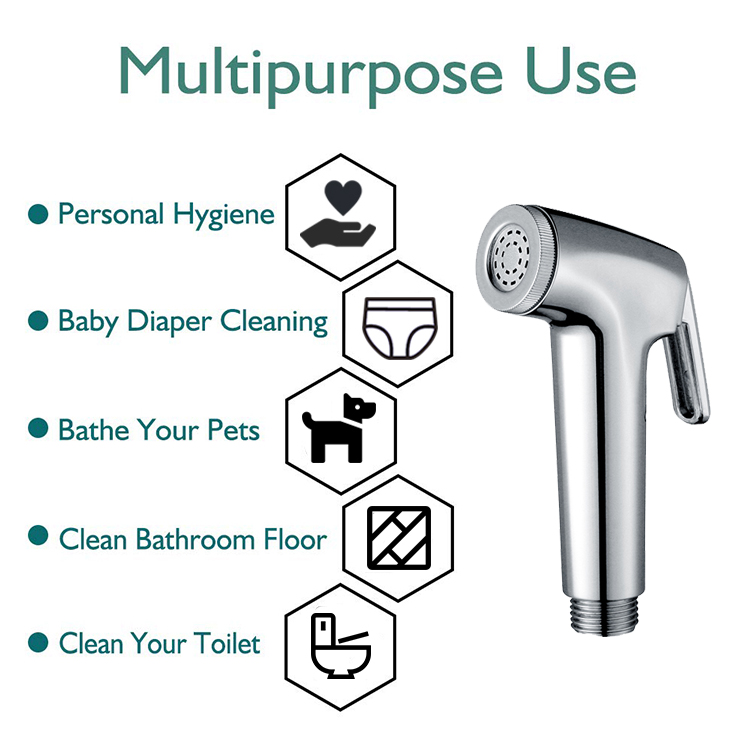 ABS Portable Sanitary Ware Toilet Bathroom Shattaf Bidet Shower Sprayer
