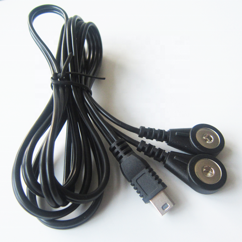 Электротерапевтический электрод под заказ, свинцовый провод, мини-USB на десять электродов, защелкивающийся медицинский кабель