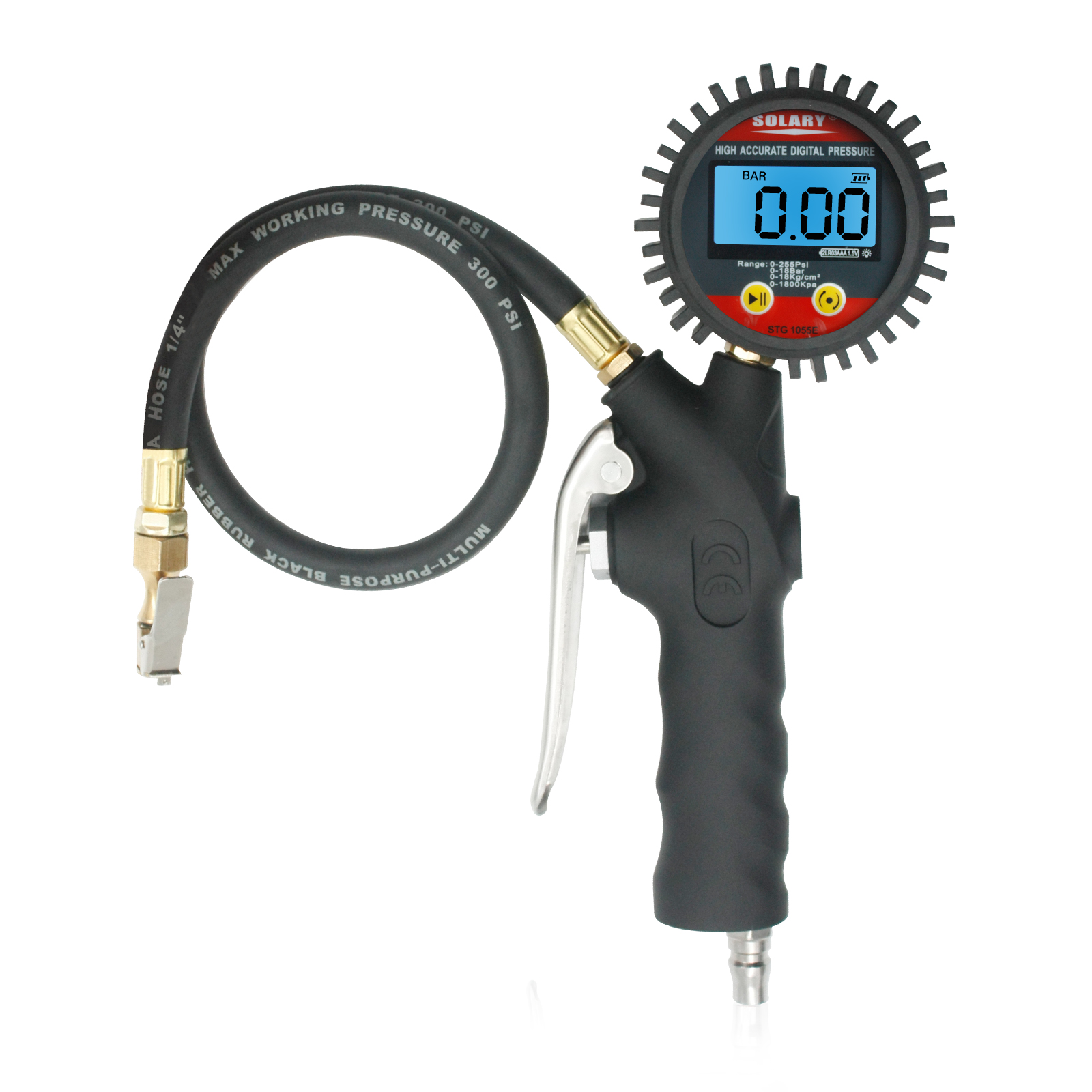 Solary STG1055 цифровой Воздушный шинный манометр с разрешением psi и ЖК-манометром