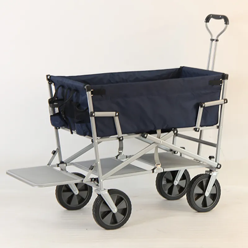 Extra Large Collapsible Garden Wheels And Rear Storage Folding Wagon Cart For Garden Camping