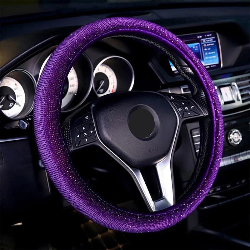 Steering Wheel Covers for Car Stretchy Bling Steering Wheel Cover for Women & Girls & Men Universal Car Interior Accessories