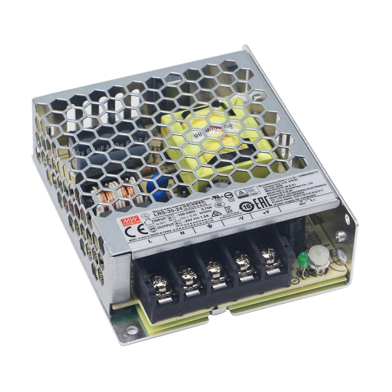 LRS-35-24 бренд Mean Well представляет 35W 24V 1.5A импульсивный источник питания с одним выходом, низкий профиль импульсный источник питания светодиодного табло МВт