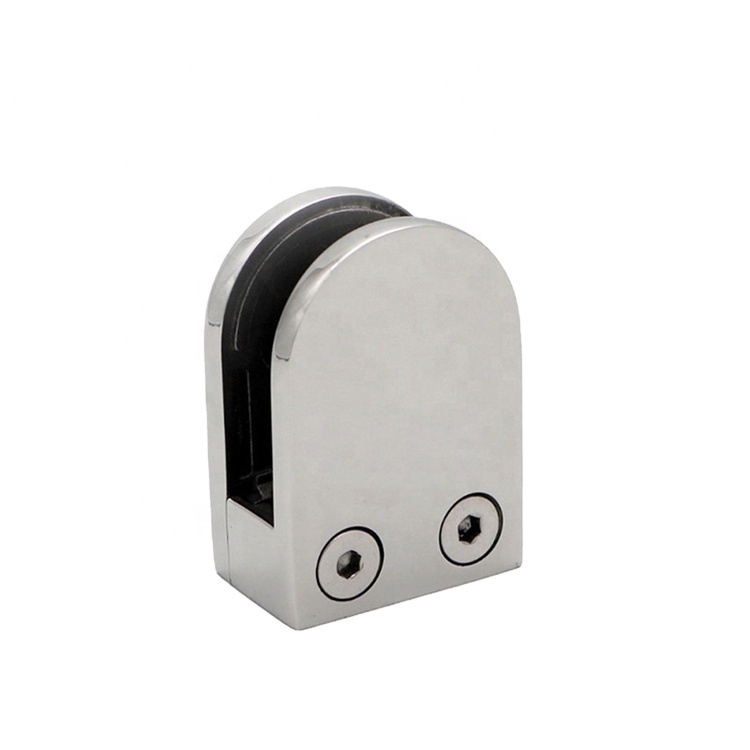 Stainless Steel D Shape Glass Holding Clamp For Glass Railing