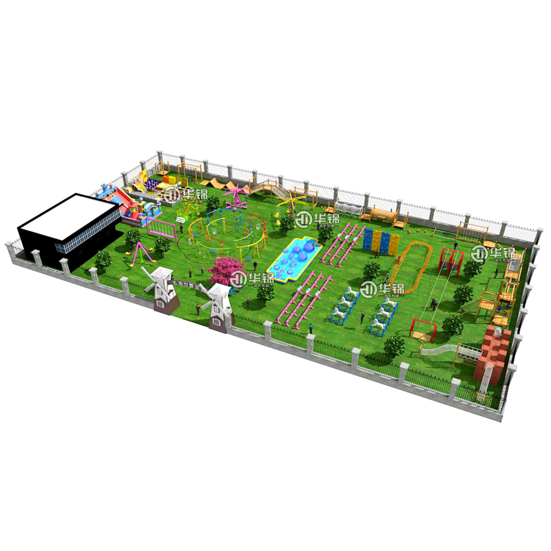 Outdoors Amusement Playground for the Kids and Adults with various Entertainment Equipments