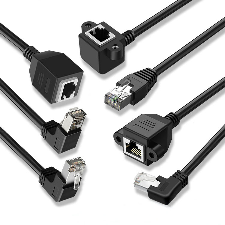 Кабель Ethernet UTP Cat6 с углом 90 градусов, штекер к Rj45 разъему, левый угол CAT6, правый угол, Удлинительный сетевой кабель для крепления панели Cat6