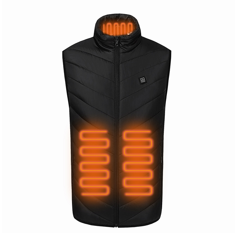 Smart Heated Vest 100% Polyester Rechargeable Heating Down Vest For Men