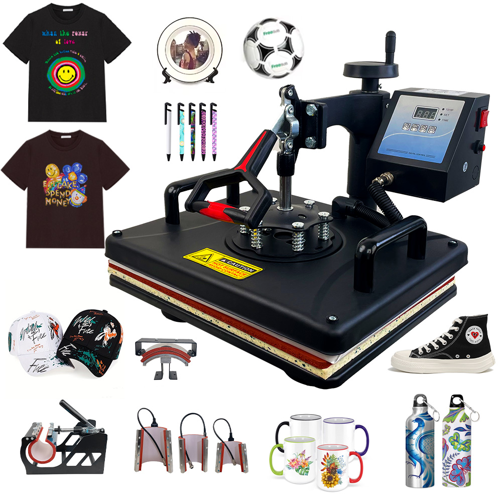 Hot sale 15 in 1 QUAFF Combo heat press machine for t-shirt Cap Mug cups tumbler pen Plate ball shoes sublimation machine