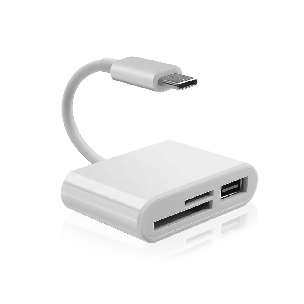 USB Type C Card Reader to SD USB Connection Smart Memory Card Reader Adapter for Type-C Port