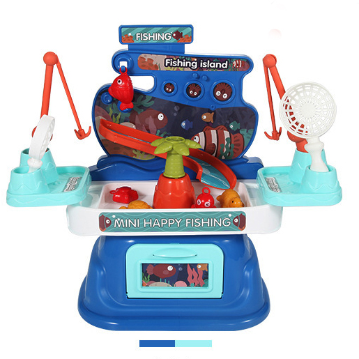 Hot Sell Pretend Play educational bag model toy Plastic Fishing Table Set Toy For Kids Multi Functional Fishing Game Toy