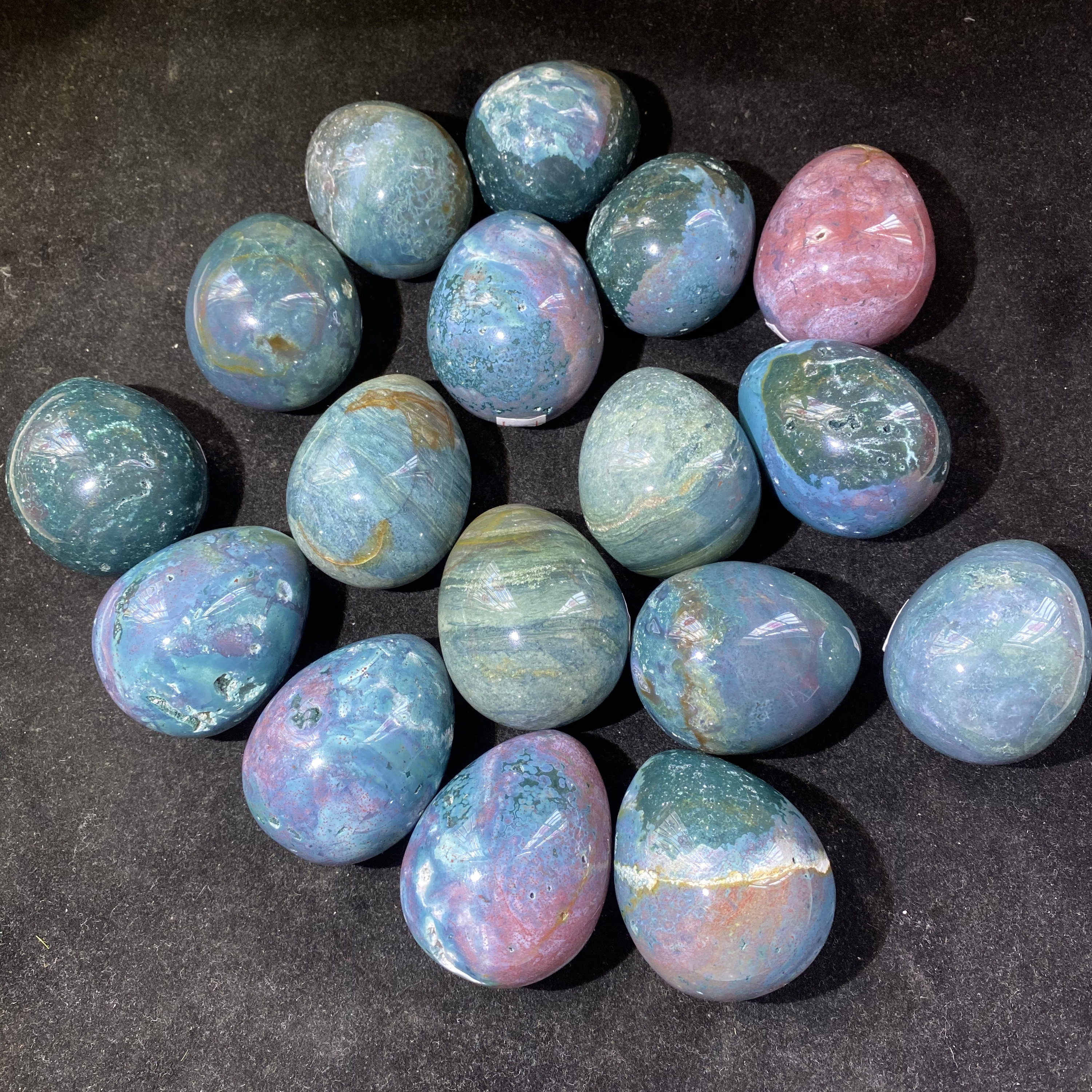 Wholesale High Quality GIA Certified Oval Eggs Natural ocean jasper Oval Egg for Women Pelvic Muscle Training