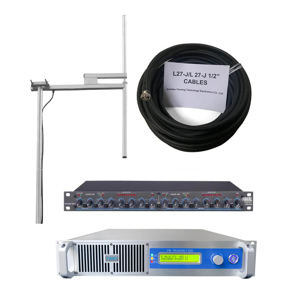 Yxht 1KW FM передатчик + 1-Bay антенна + 50 метров кабели с разъемами + аудиопроцессор