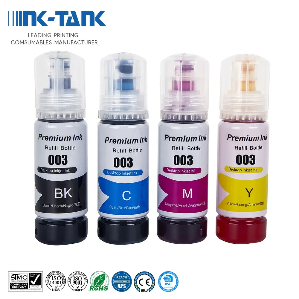 INK-TANK 003 Premium Compatible Color Bulk Water Based Bottle Refill Tinta Dye Ink for Epson L3100 L5196 L3110 L3150 Printer