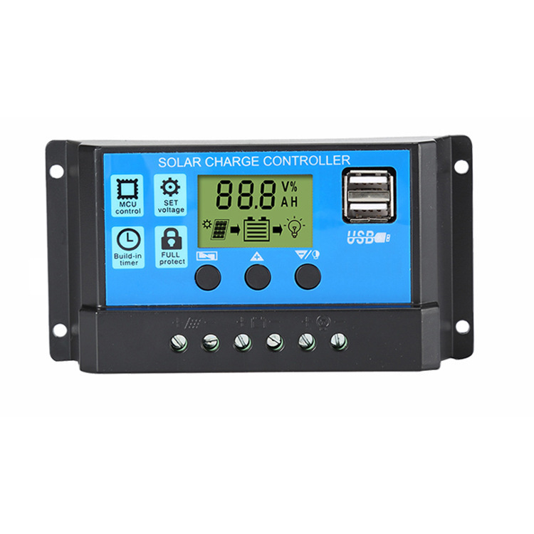 PWM Solar Charge Controller 10A 20A 30A 60A Street Light Intelligent System Charging Controller,LCD Solar Energy Controller OEM