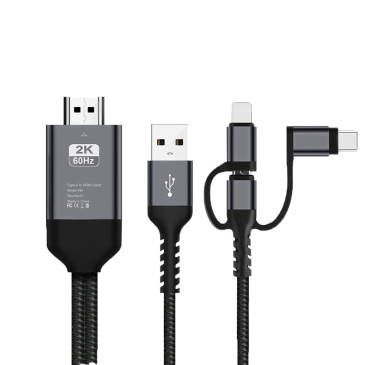 3 в 1 кабель с разъемом Micro USB Type-C для перехода от разъема Lightning к конвертеру HDMI кабель для IPhone X 6 7 8 IPad Samsung S8 S9 IOS Android телефон к телевизору HD