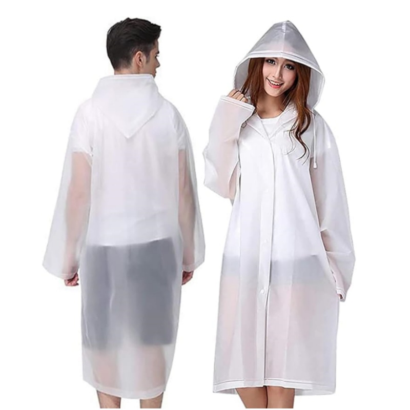 Men's & Women's Hooded Raincoat Adult Waterproof Emergency Rain Coat Jacket Reusable Non-Disposable Rain Poncho for All Seasons
