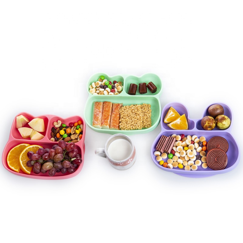 Soft Suction 100% Food Grade Silicone Baby Bowl Placemat Plate