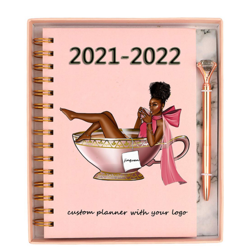 Hardcover Gold Foil Life Yearly Agenda Monthly Diary Printing Weekly Daily Custom 2022 Planners and A5 Spiral Journal Notebooks