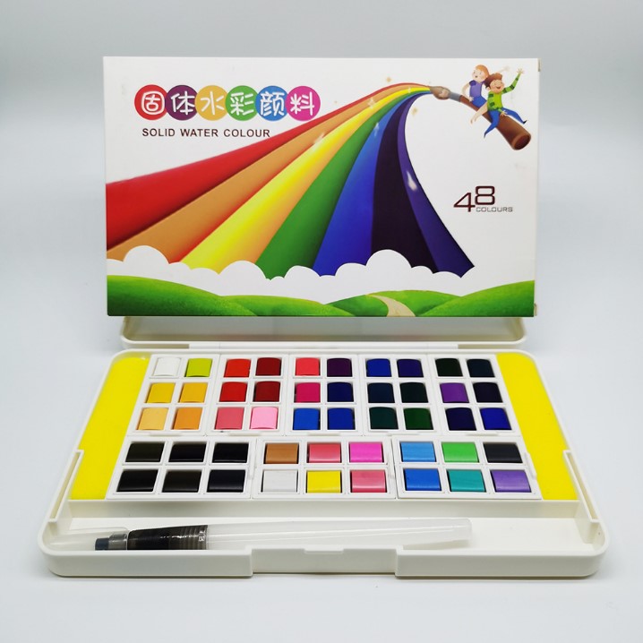 Aquarela para pintar preo 48 цветов акварельных комплект акварельные краски и кисть для наполнения водой