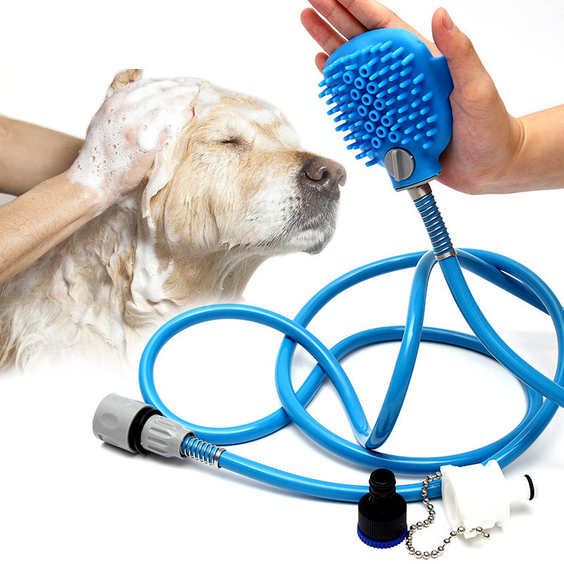 Pet cleaning supplies outdoor shower shower brush dog bath silicone hose nozzle handheld massage bath