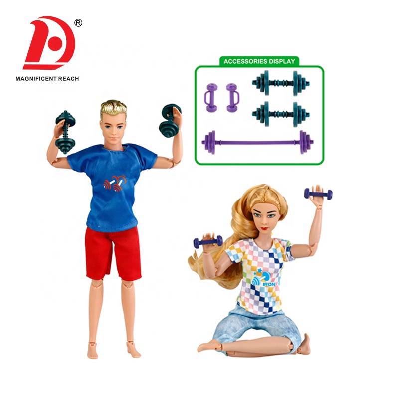 HUADA 2023 Wholesale Sport Series 11.5 Inches Movable Jointed Doll Set Girl Plastic Gymnast Fitness Doll