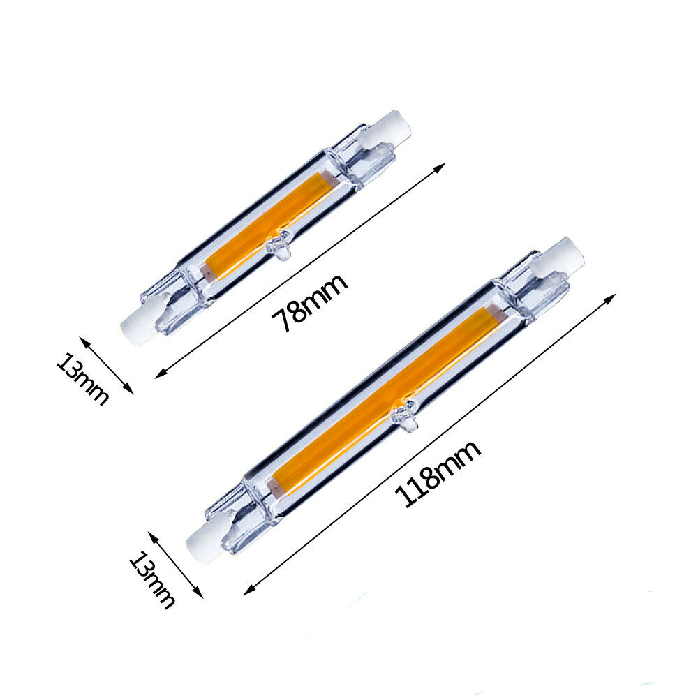 R7S LED COB 30W 15W LED Dimmbar Glas Ersetzen 118mm 78mm gluhlamp, галогеновая лампа