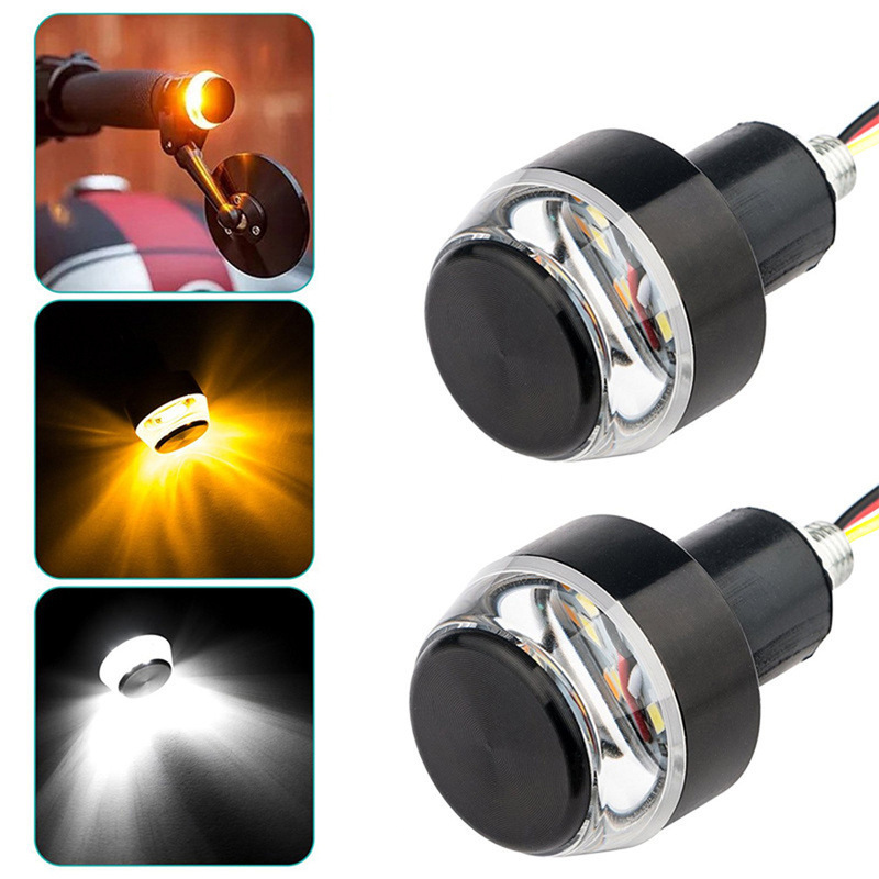 Handlebar Side Marker Indicator Blinker Motorcycle Handle Bar End Motorcycle Running Lights LED Turn Signals