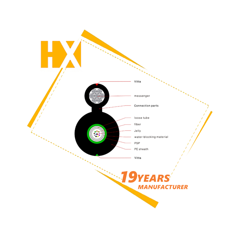 6 Core Aerial Single Mode Figure 8 Fiber Optic Cable GYXTC8S
