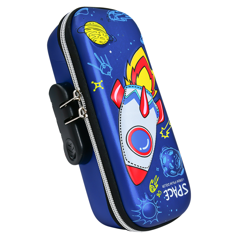 3D EVA zipper pencil bag with coded lock New design 2021 waterproof Pencil Case for boys