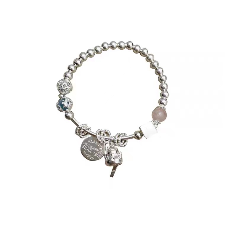 Sterling Silver Pink Crystal Bracelet women's fashion