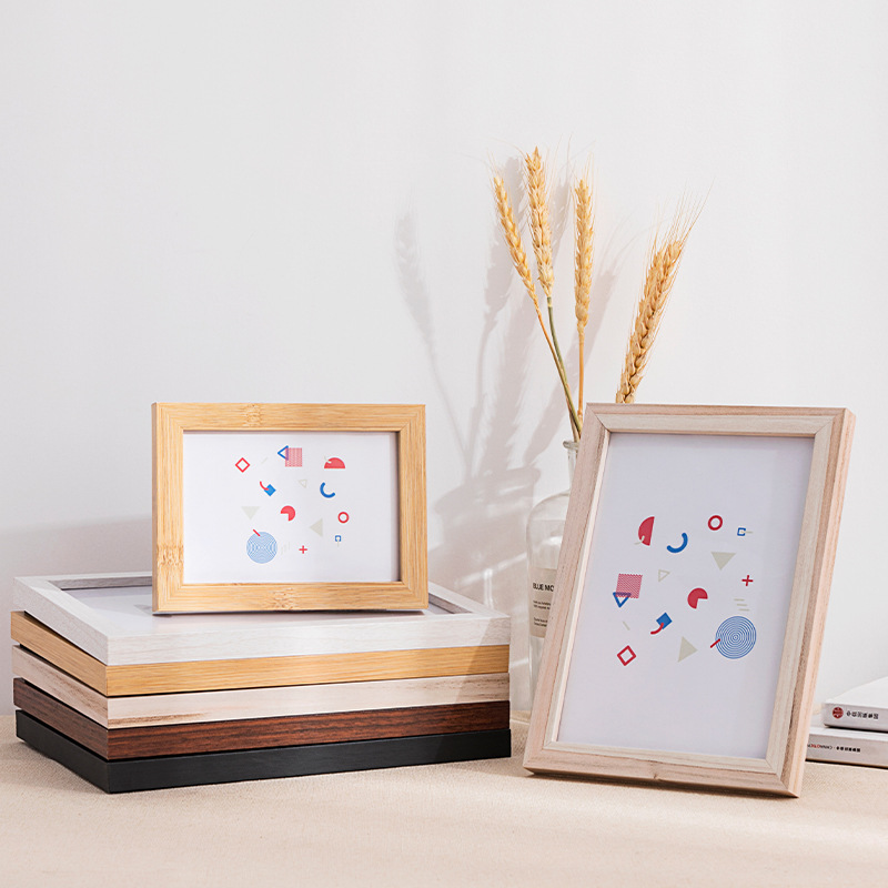 Custom Modern Birthday Gift Table Wall Decoration Crafts Bamboo Wooden Picture Photo Frame Certificate Frames