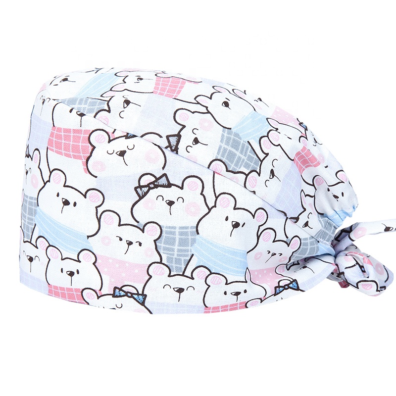 Новые поступления печать 100 хлопок Scrub Cap хирургический шеф-повар уборка официанта персонал Рабочая шляпа