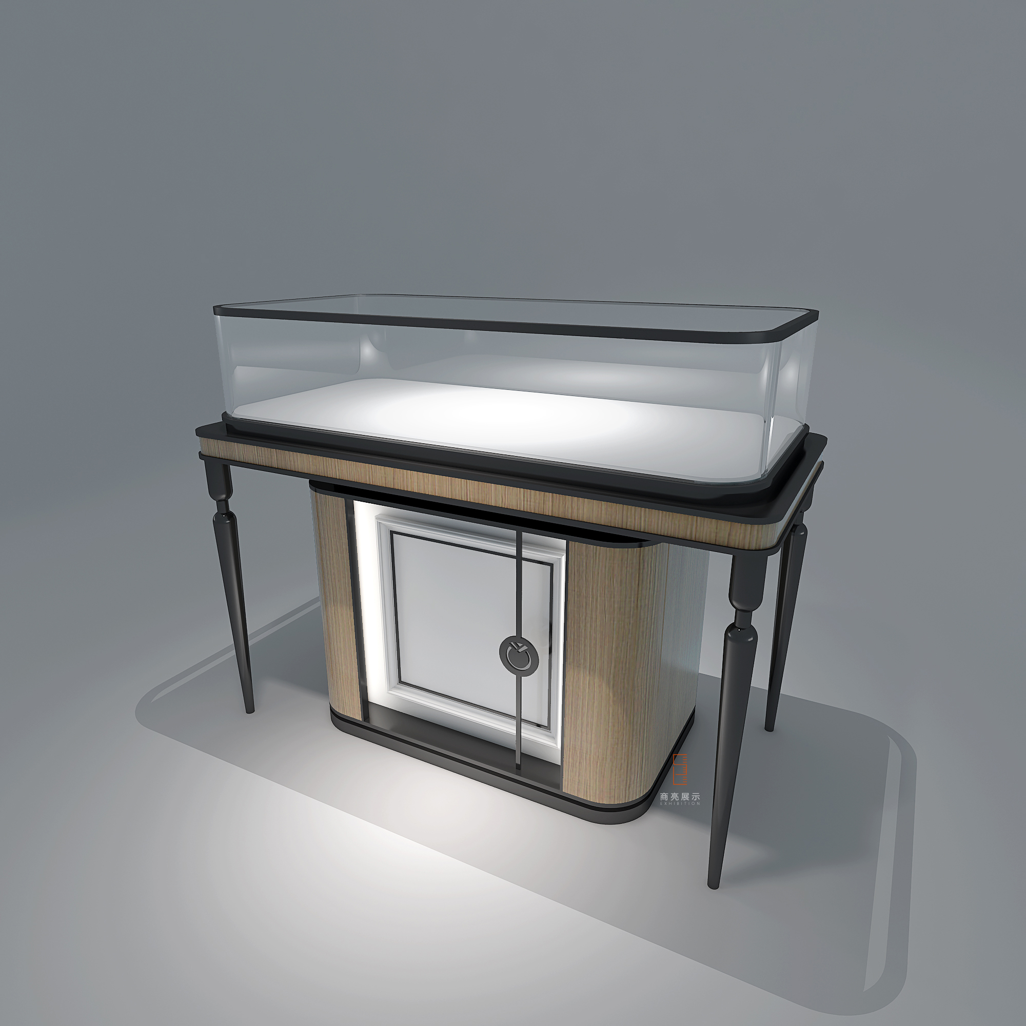 ODM designer display cabinet showcase jewelry kiosk showroom store cabinet lush luxury round jewelry showcase display cabine