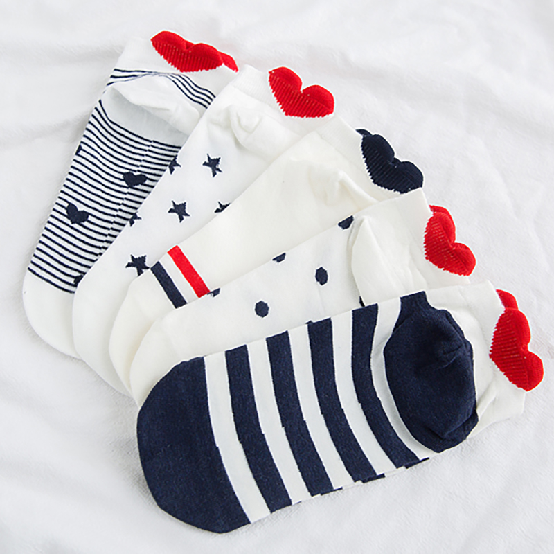 Professional Unique Design Love Women Socks Breathable Love Embroidery Lady Socks