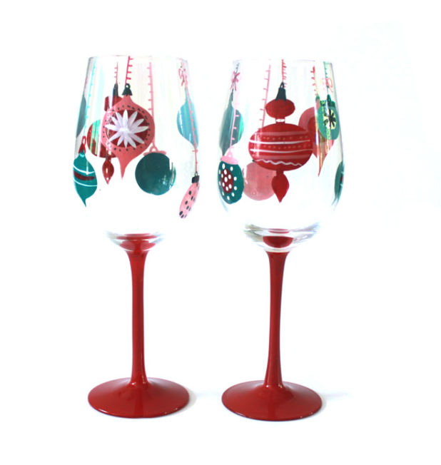 Hot Sale Red Wine crystal Glasses with Decal