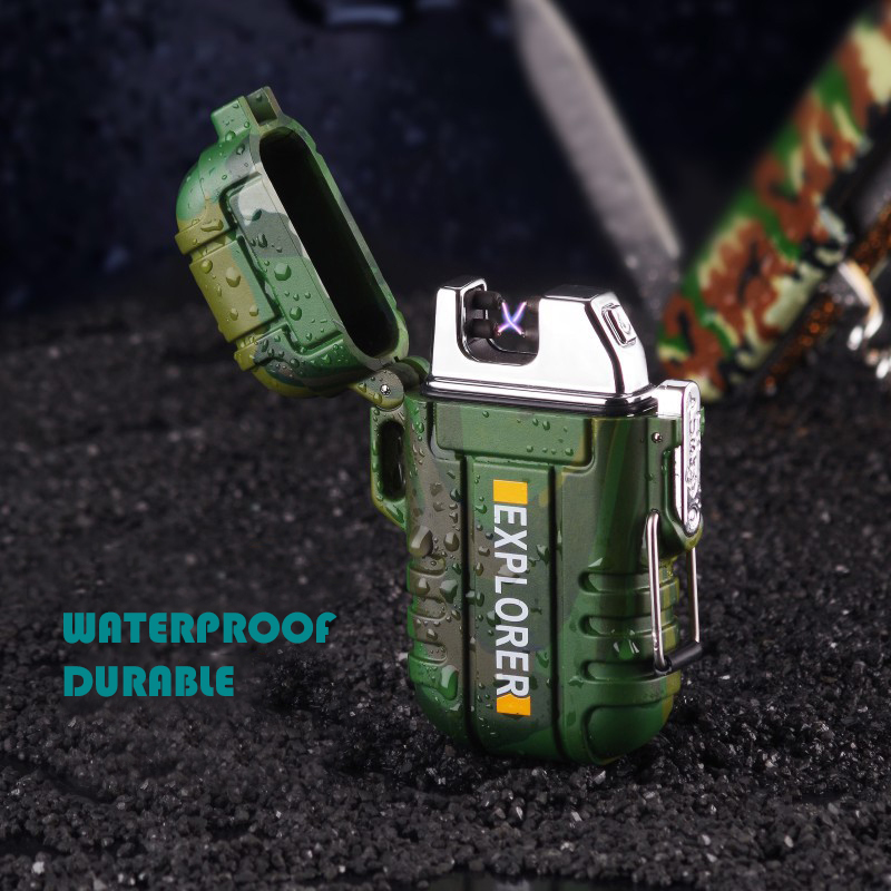 Usb-зажигалка на заказ, перезаряжаемая Водонепроницаемая зажигалка, портативная плазменная Водонепроницаемая электрическая зажигалка с двойной дугой