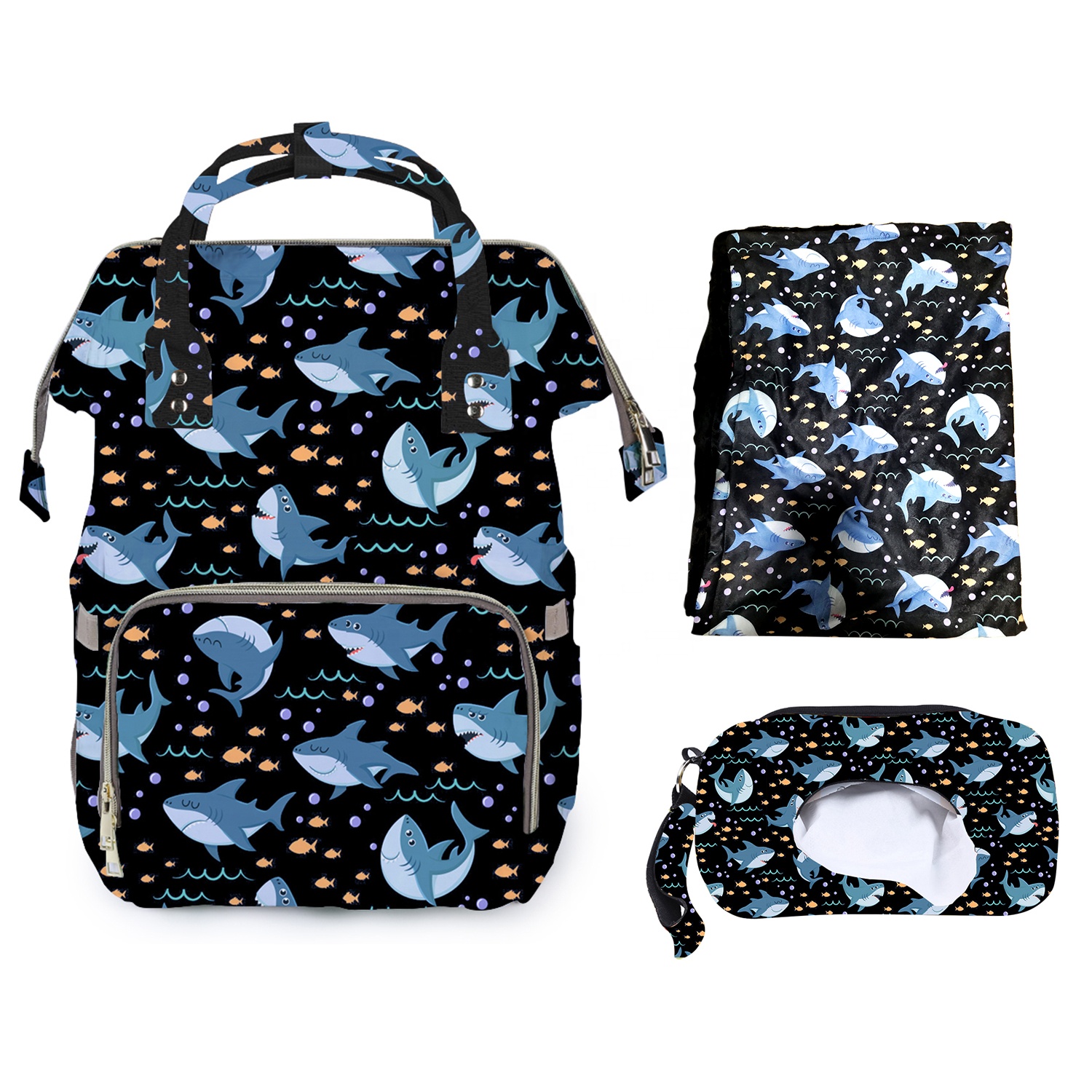 Multifunction Baby Diaper Bag Set with Nappy and Soft Blanket Diaper Bag backpack Baby Stuff with Feeding Bottle Pockets