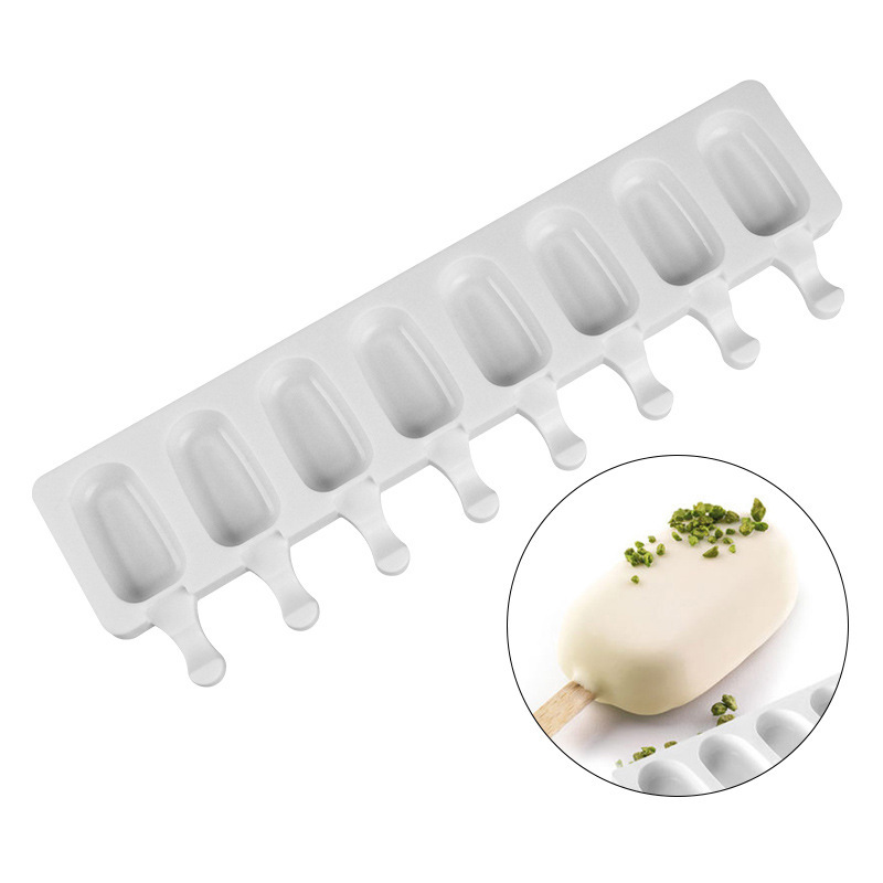 Creative Handmade Homemade Ice Tray Mold Hot-selling Popsicle Mold Thickened Reinforced 8pcs Silicone Ice Cream Mold