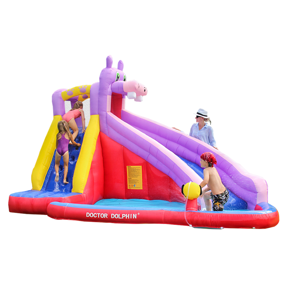 Factory cheap hippo water outdoor park slide inflatable waterslide
