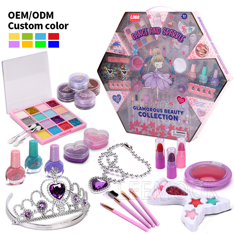 Leemook wholesale fasion children washable makeup set non-toxic girls playhouse pretend play make up toys