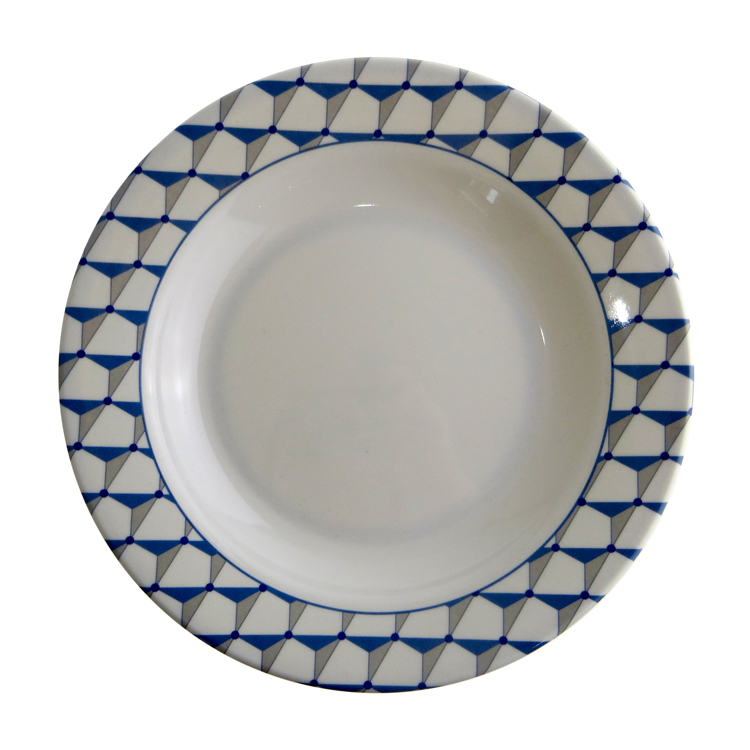 SEBEST Melamine Factory Wholesale custom Restaurant Modern Melamine Dishware White Plaid Melamine Dinning Plates Set Dinnerware
