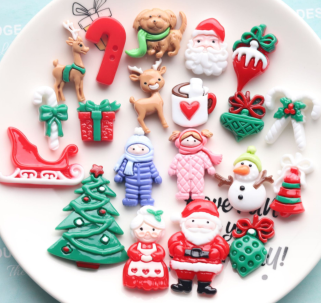 Flatback Cabochon Kawaii DIY Resin snowman gift box crutch sled coffea cup bell deer old man woman boy girl tree dog heart xmas