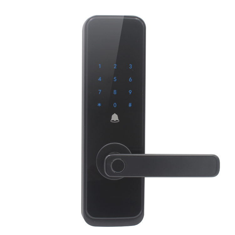 Интеллектуальный вход Ttlock, цифровой Деревянный алюминиевый латунный дверной замок с главной ручкой и кодом пароля, брендовый дверной замок с отпечатками пальцев