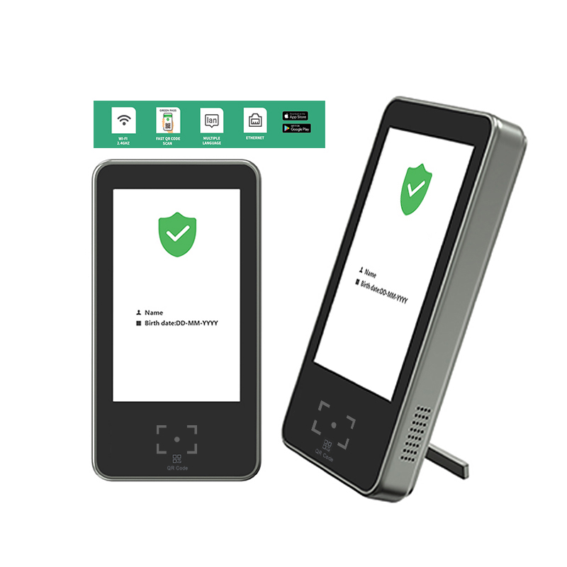 QR пройти сканер 5 дюймов зеленый 2,4 ГГц Wi-Fi беспроводной wiegand контроллер доступа qr сканер штрих-кода