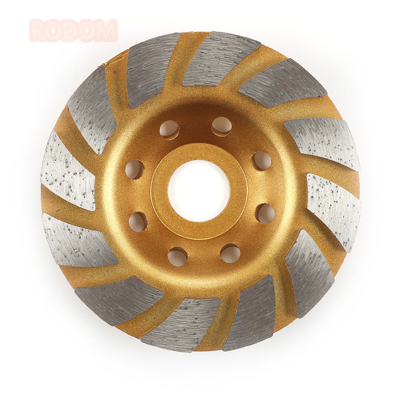 RODOM 100mm 4.5in Single Turbo Row Diamond Grinding Wheel with 22.23mm Arbor