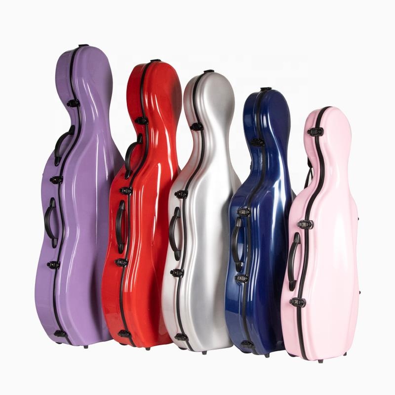 High Quality Custom OEM best selling wholesale fiberglass cello case 4/4 3/4 1/2 1/4 1/8 with wheels