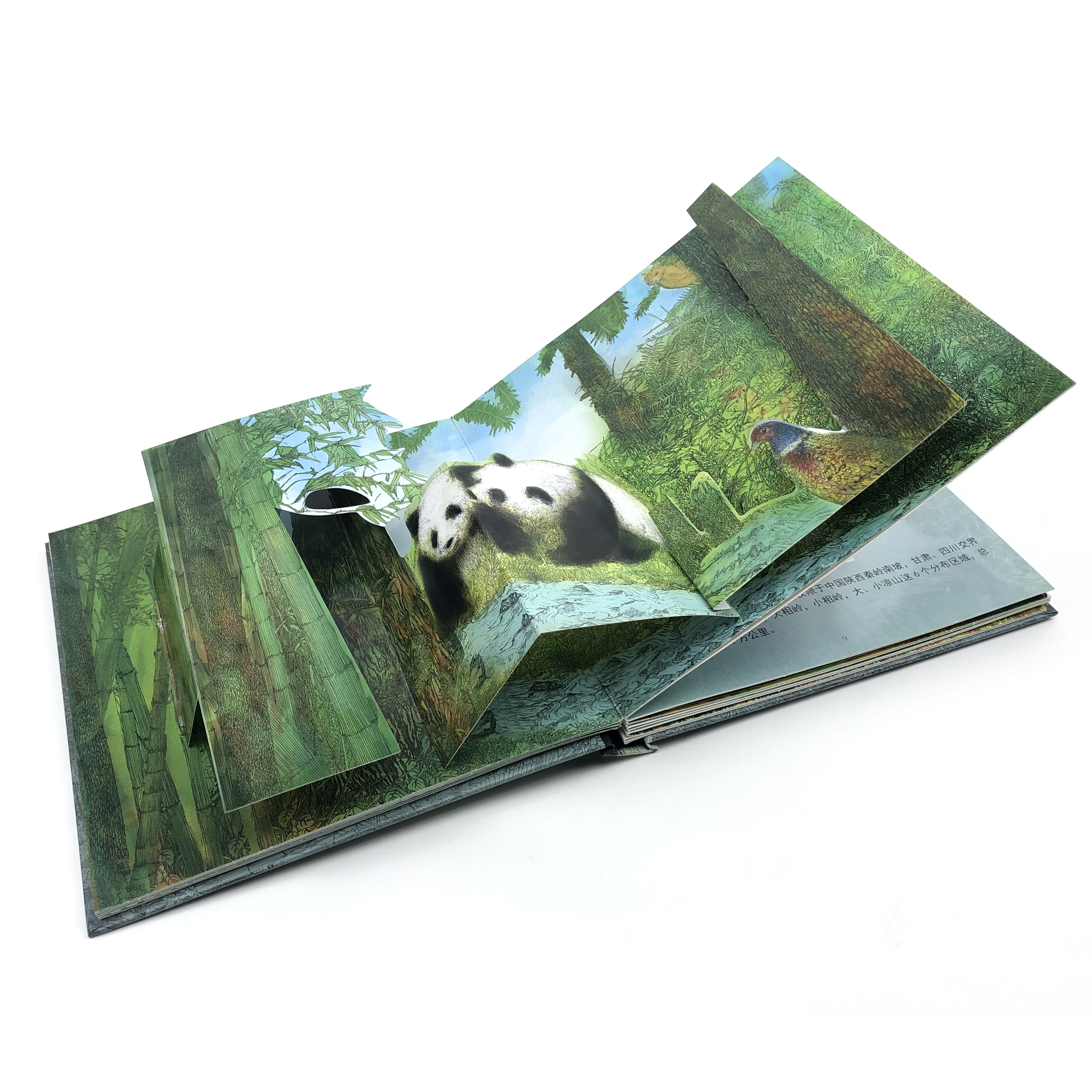 Хорошее качество звуки животных детская история 3D всплывающие 3d книги для детей печать книг