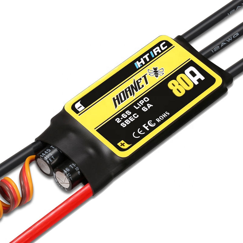 Бесщеточный контроллер Hornet 80A ESC 2-6S SBEC Hobbywing для радиоуправляемых FPV квадрокоптеров самолетов вертолетов
