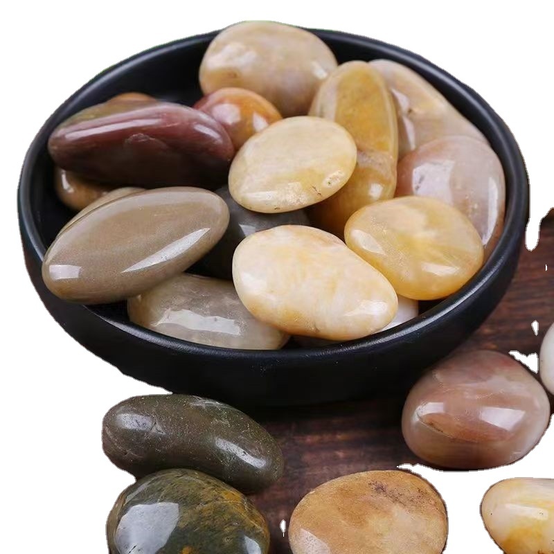 Cheap natural polished garden paving and landscaping pebbles