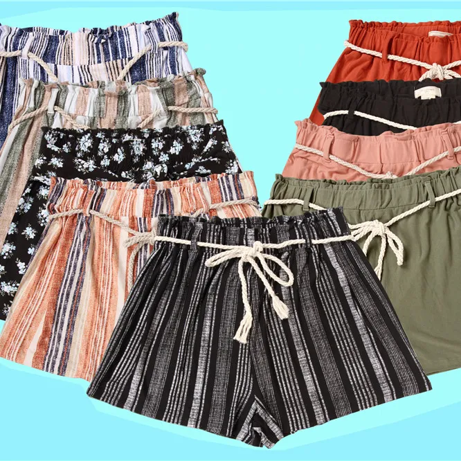 Недорогие рекламные женские повседневные шорты с поясом, 10 цветов, Китай