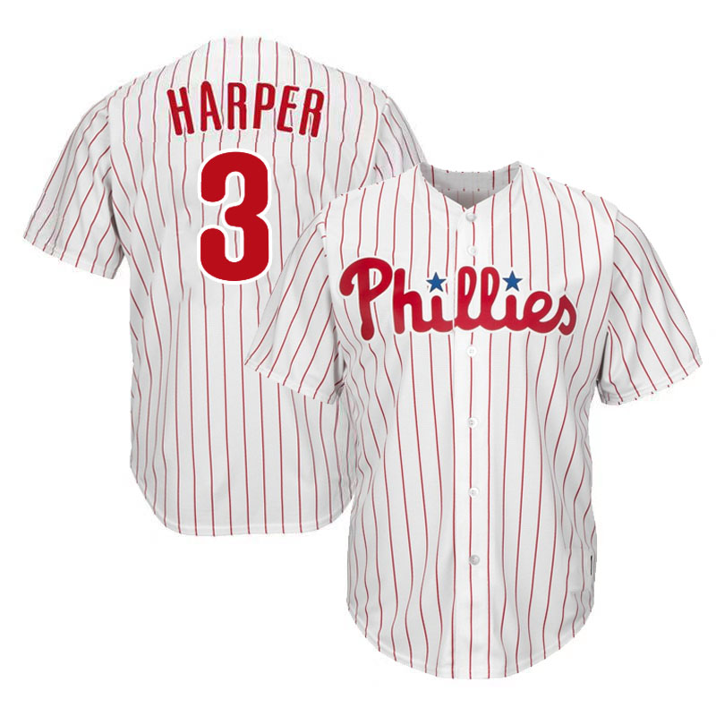 Professional Wholesale 3 Bryce Harper Embroidery Logos Uniform Shirts Baseball Jersey